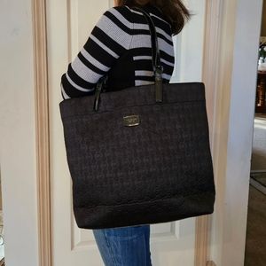 Michael Kors Black Neoprene MK Tote Laptop Bag Purse